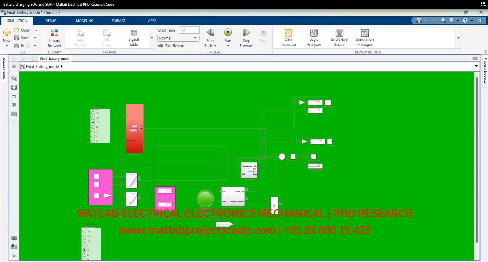 Battery charging SOC and SOH - Matlab Electrical PhD Research Code